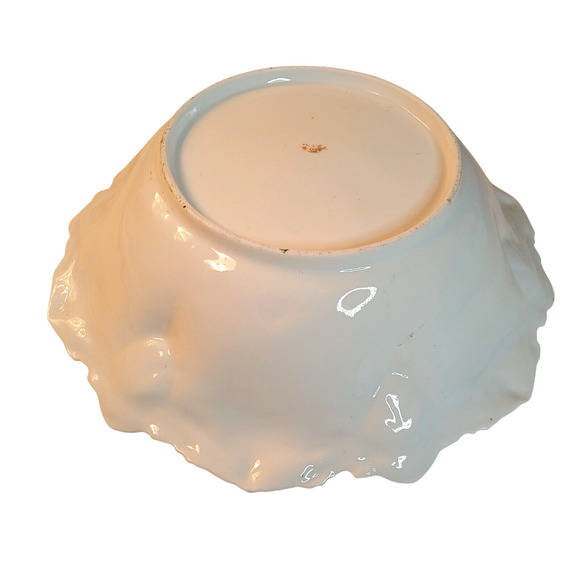 Antique 1900's RS Prussia Porcelain Large Serving Bowl Scroll Mold Pink Roses - Picture 10 of 10